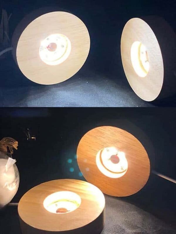 ستاند خشبي مع اضاءة LED - دائري