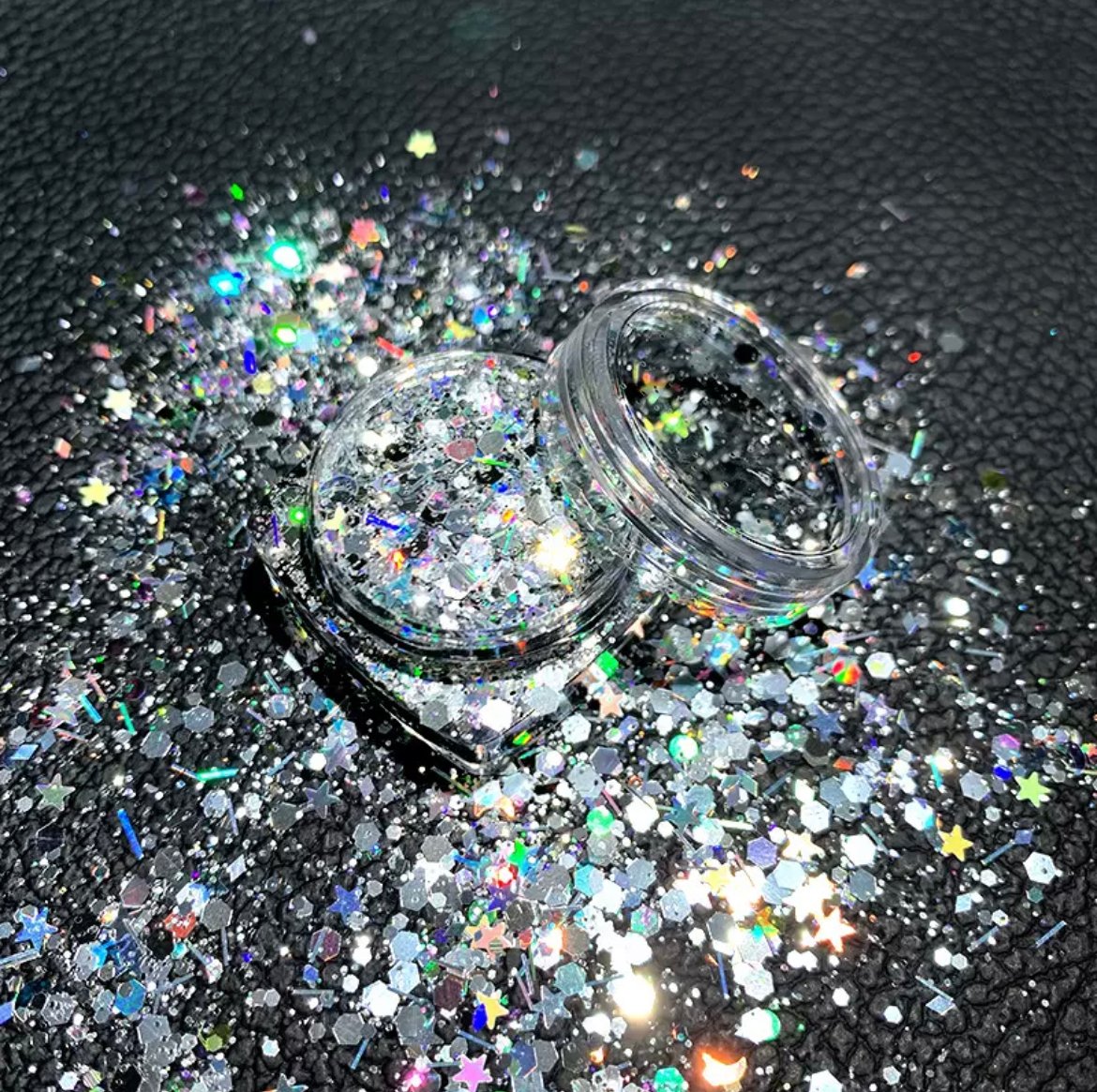 20 ml glitter علبة جلتر 20 مل - فضي - الصورة 1