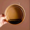 ⁦علبة تغليف كرتونية للاكل دائرية مع غطاء شفاف - 50 قطعة⁩ - الصورة ⁦3⁩