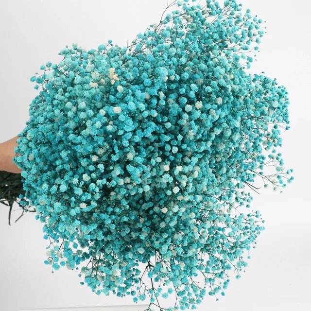 tiffany blue bouquet-snow-flower ورد مجفف - ضمة ورد الثلج - ازرق فاتح - الصورة 1