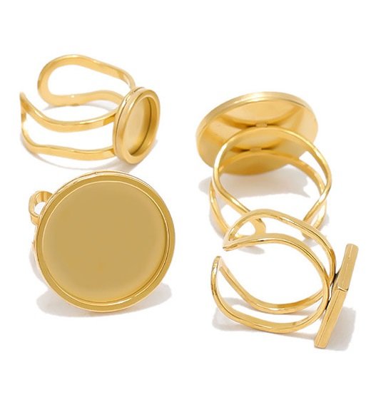 circle ring خاتم معدني مفرغ - دائري قطر 1.4 سم - قطعة - الصورة 1