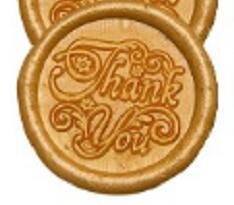 gold thank you wax sticker ختمات شمع جاهزة - 10 قطع - ثانك يو برونزي - الصورة 1
