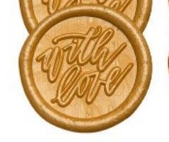 gold with love wax sticker ختمات شمع جاهزة - 10 قطع - وذ لف برونزي - الصورة 1
