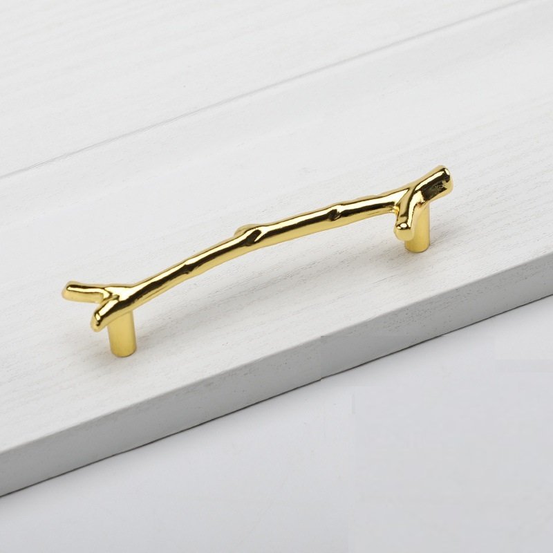 large gold tree-trunk-handle يد صينية - جذع الشجرة كبير - ذهبي - قطعتين - الصورة 1