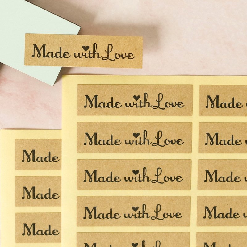 rectangle made with love stickers type 2 ستيكرز ميد وذ لف مستطيل - الشكل الثاني - 60 ستيكر - الصورة 1