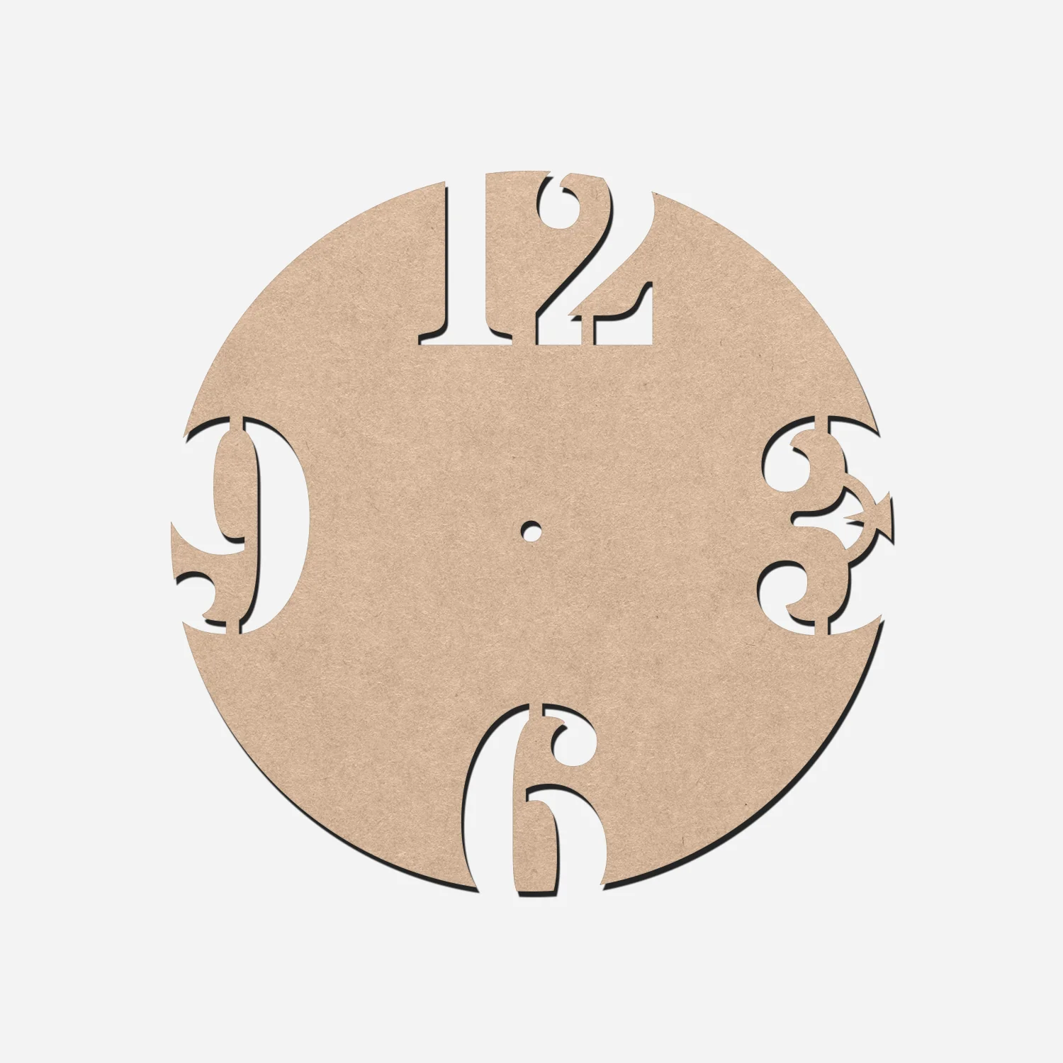 clock base222 قاعدة ساعة خشبية -مفرغة قطر 50 سم - الصورة 1