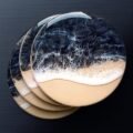 ⁦قاعدة خشبية - كوستر دائري- 5 قطع⁩ - الصورة ⁦2⁩