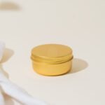 بكج 10 قطع - وعاء معدني دائري ذهبي 50 مل