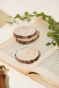 كوستر خشبي قطر 5 سم - 10 قطع