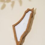 وعاء خشب خارطة فلسطين 23 سم