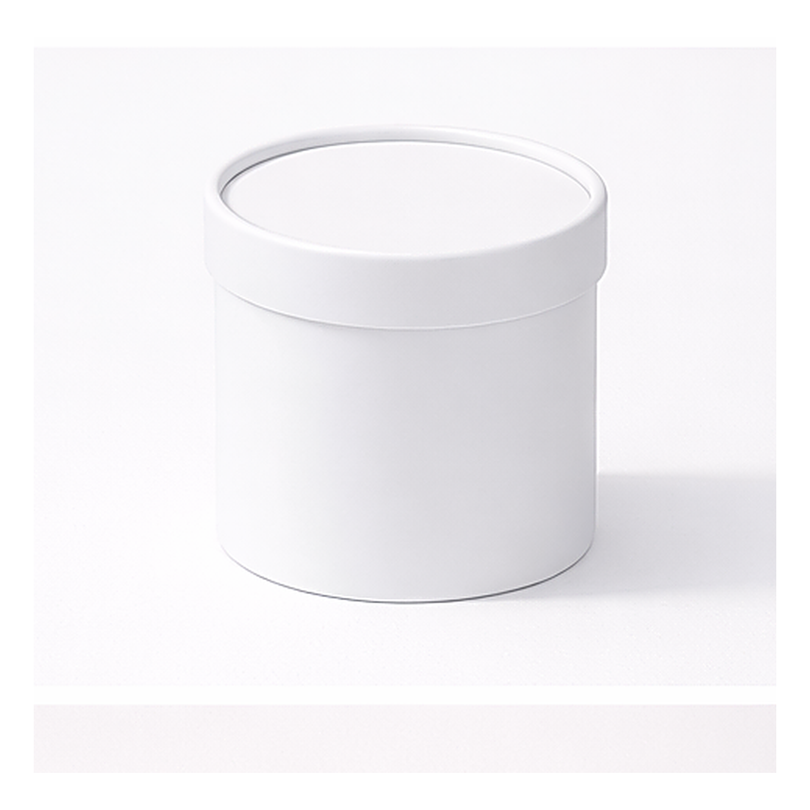 box_white_2400_hq علبة تغليف دائرية بغطاء - 12×12سم - ابيض - الصورة 1